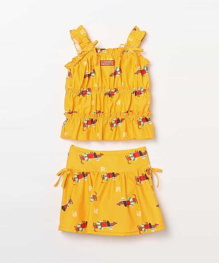 ★予約★シャーリングトップスとスカートボトムのセパレート水着 リンク