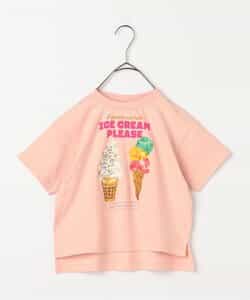 アイスクリームアイコニックプリントクルーネックTシャツ ピンク アイスクリームアイコニックプリントクルーネックTシャツ ピンク