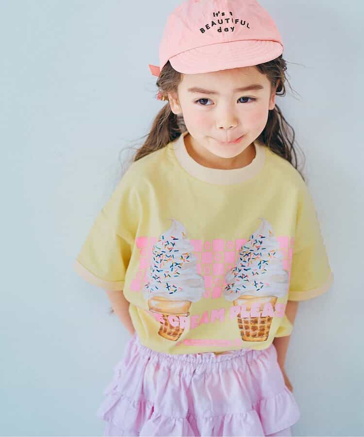 いろんなアイスちょーだいグラフィックリンガーTシャツ 全8色