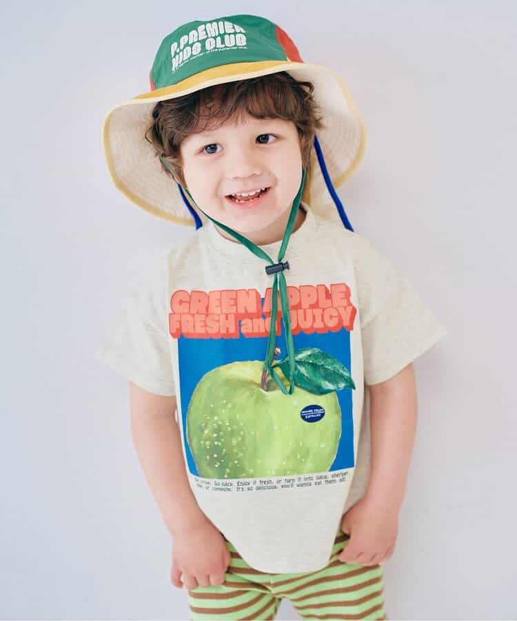 元気いっぱいひまわりとリンゴのグラフィックTシャツ