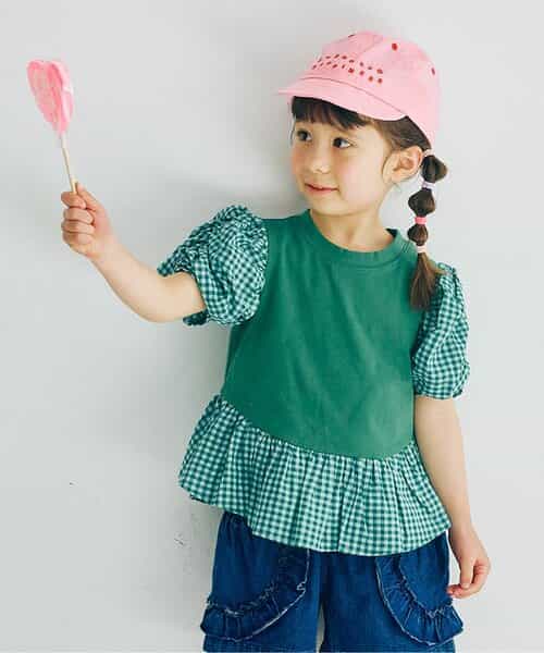 ◇11/3(月)23:59で販売終了◇★SALE★【リンク】シャーリングパフスリーブペプラムTシャツ