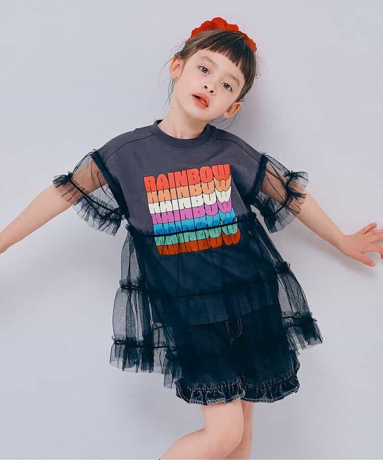 オーバーザレインボーティアードチュールTシャツ リンク