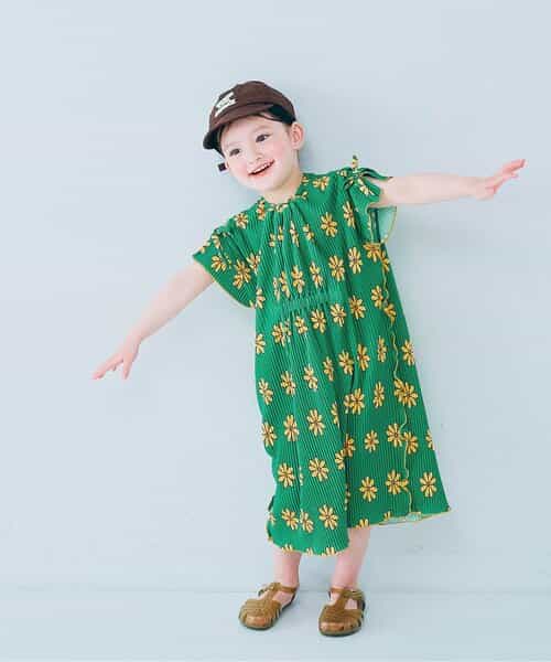 さらさら涼しいエアリープリーツ総柄ワンピース リンク