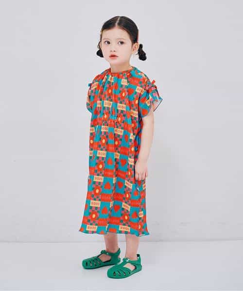 さらさら涼しいエアリープリーツ総柄ワンピース リンク