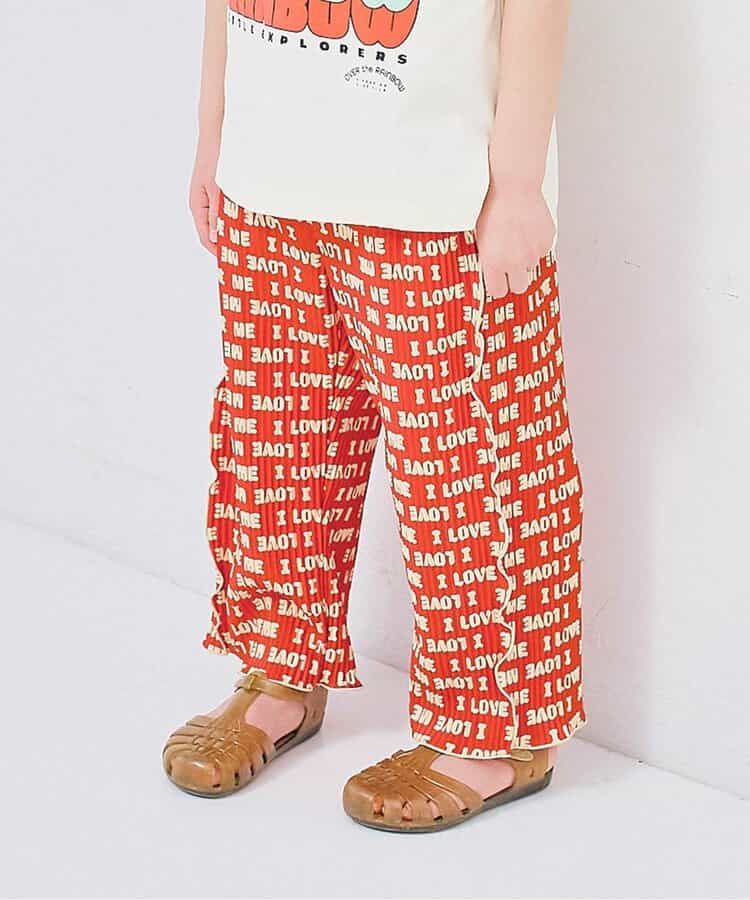 さらさら涼しいエアリープリーツ総柄ワイドパンツ リンク