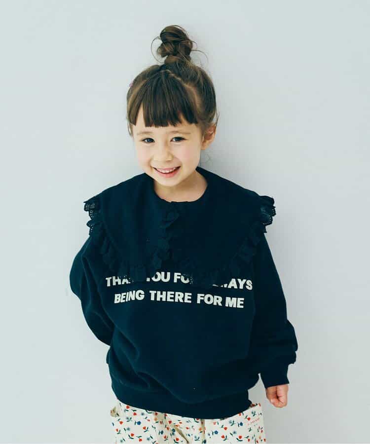 レーストリムフリル衿カットソートップス