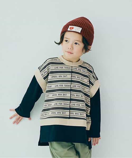 カットジャガードベストくっつきトップス リンク セットアップ対応