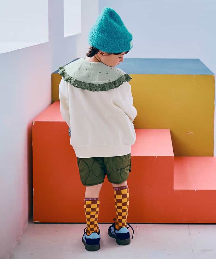 おおきいフリル衿とキャンディスリーブのロンT_923645