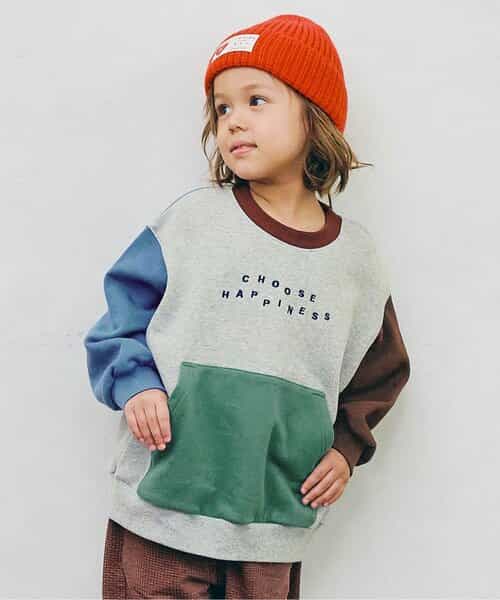 ロゴ刺繍ポケットトレーナー