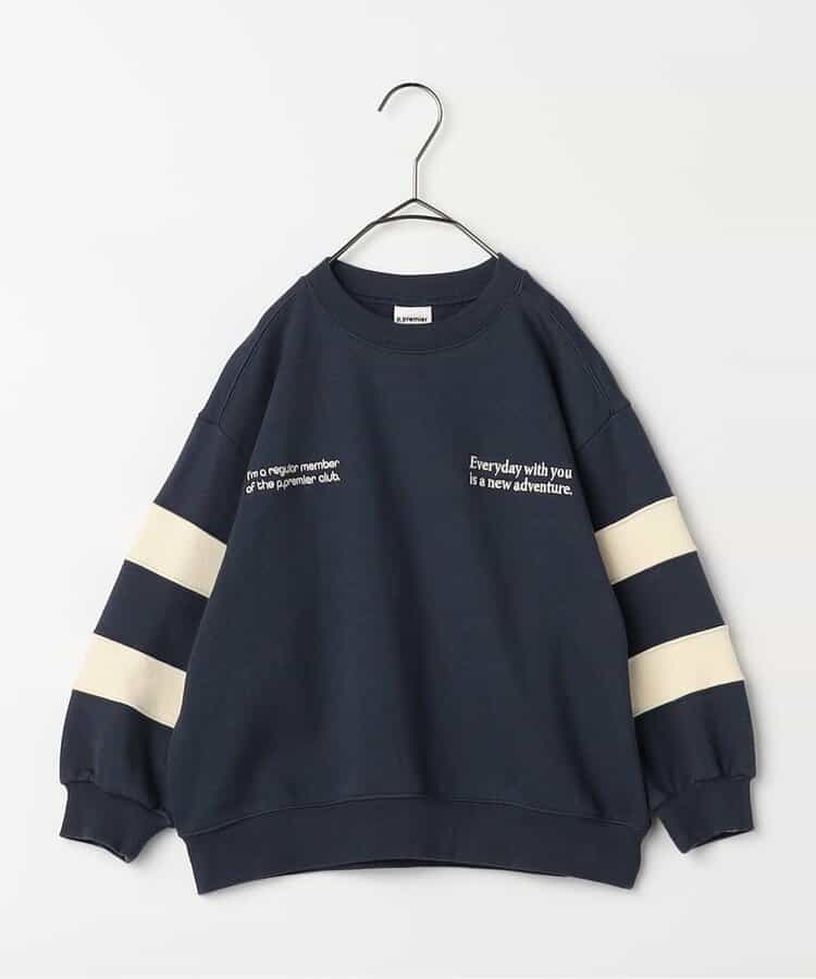 ロゴ刺繍袖切替トレーナー_923801