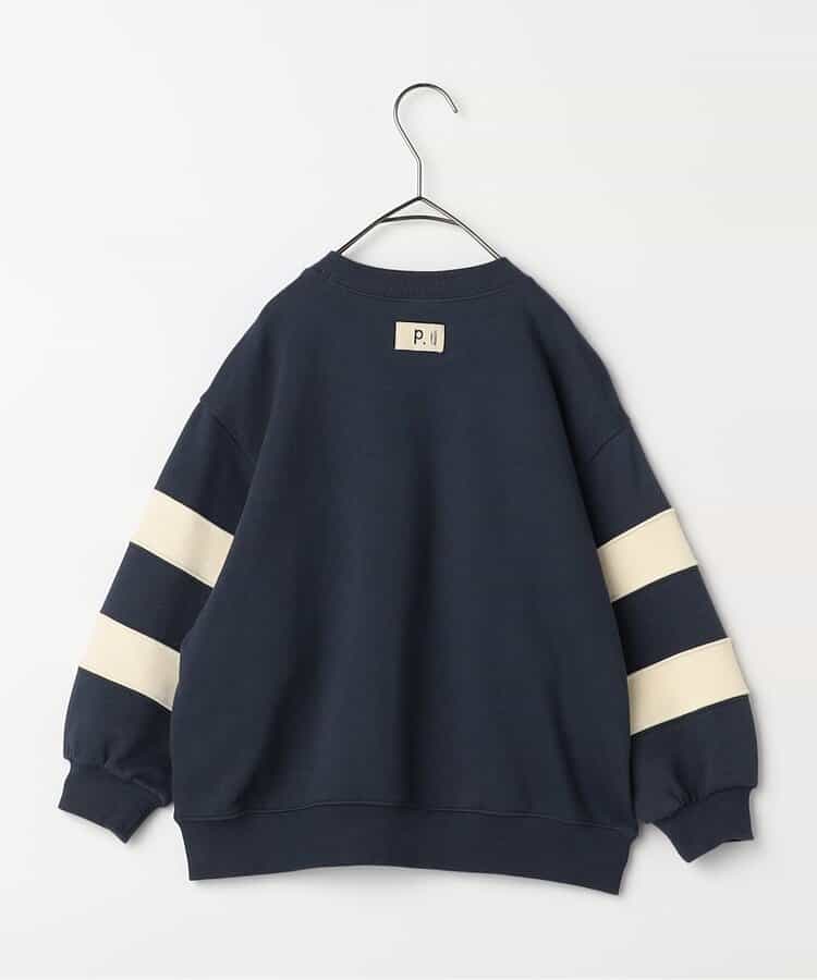 ロゴ刺繍袖切替トレーナー_923802