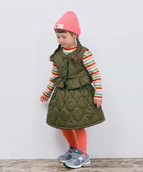 【再入荷！】ベストとスカートにもなるキルティング3WAYジャンスカ