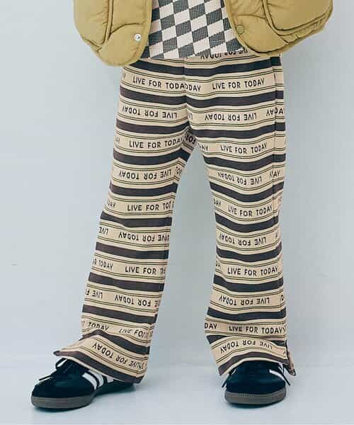 総柄カットジャガード裾スリットフレアパンツ リンク セットアップ対応