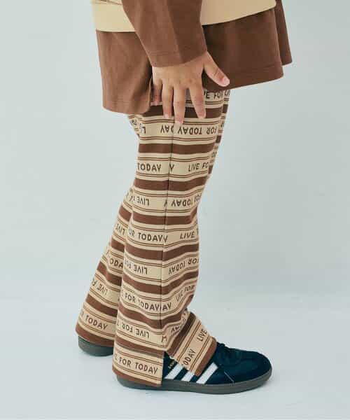 総柄カットジャガード裾スリットフレアパンツ リンク セットアップ対応