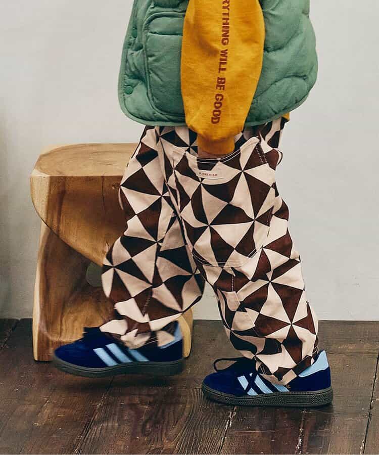 総柄ツイルワイドパンツ