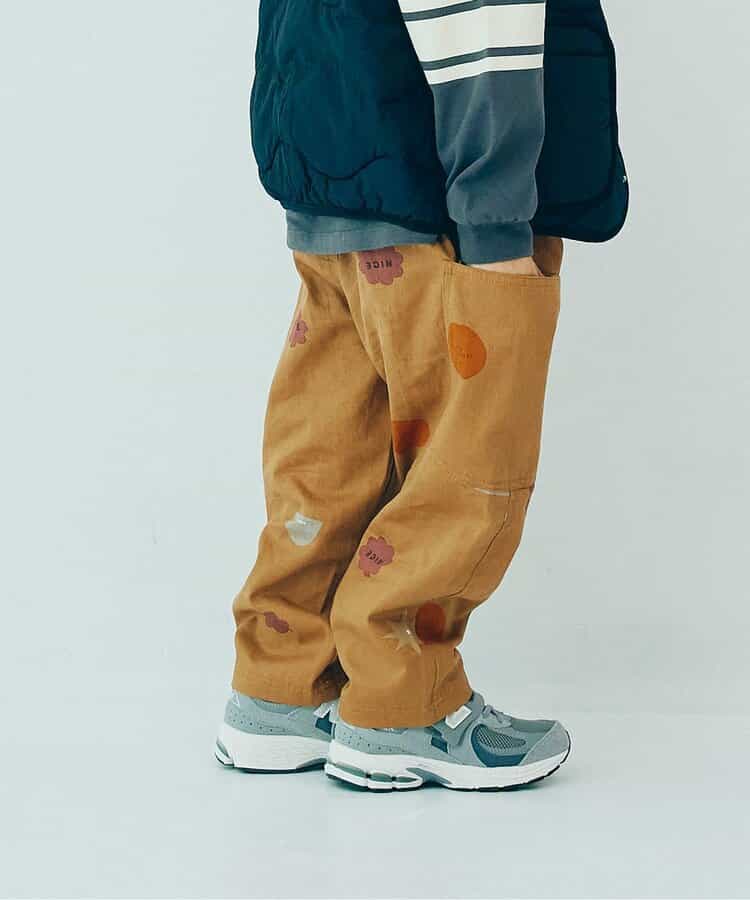 総柄ツイルワイドパンツ