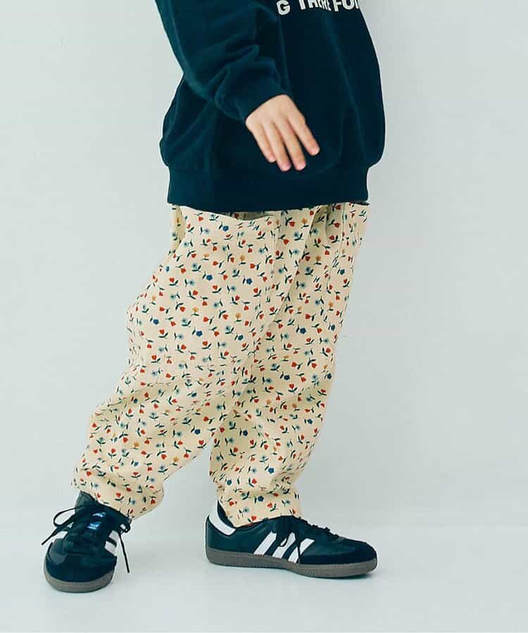 総柄ツイルワイドパンツ