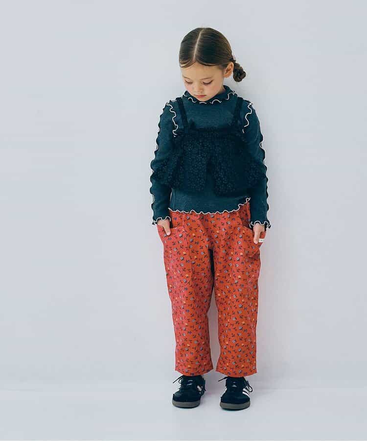 総柄ツイルワイドパンツ