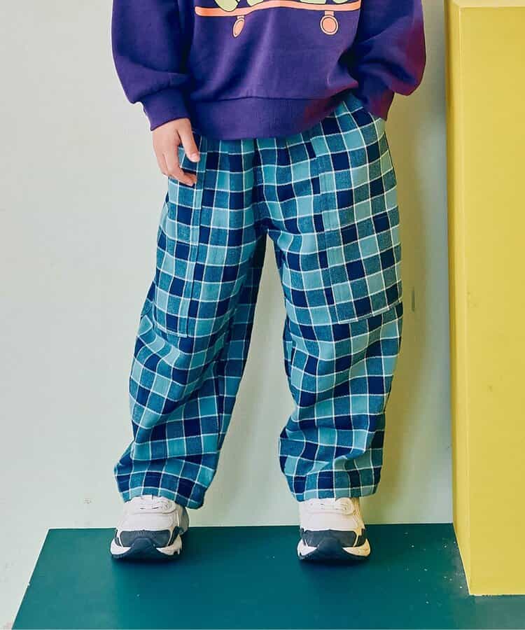 フランネルチェックリラックスストレートパンツ リンク_924429