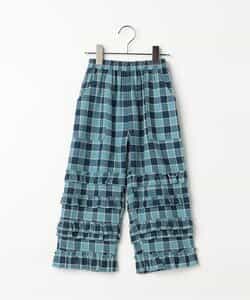 フランネルチェックリラックスストレートフリルパンツ リンク_924455