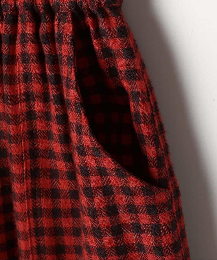 フランネルチェックリラックスストレートフリルパンツ リンク_924460