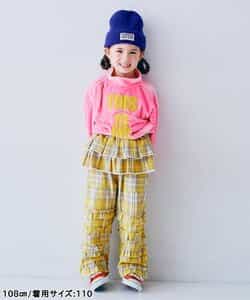 フランネルチェックリラックスストレートフリルパンツ リンク_924469