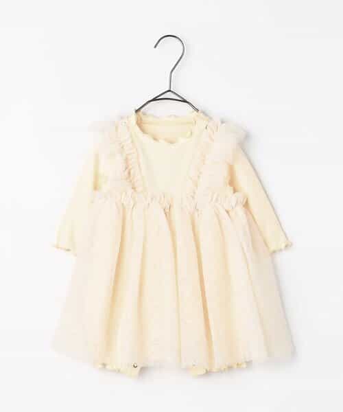 ドットチュールフリルワンピロンパース リンク