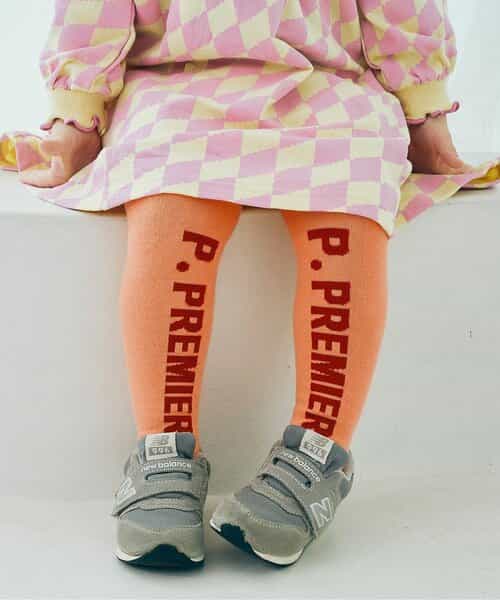 フロントロゴデザインカラフルタイツ