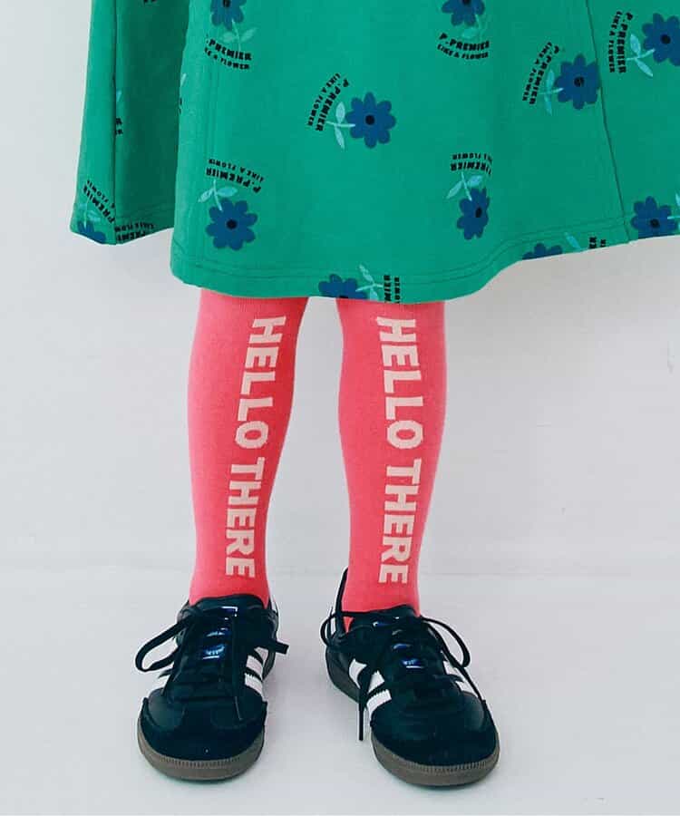 フロントロゴデザインカラフルタイツ