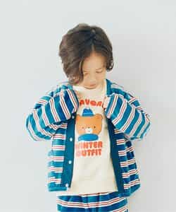 ベロアタッチのメルティ起毛フリーススナップカーディガン リンク