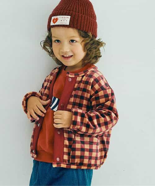 ベロアタッチのメルティ起毛フリーススナップカーディガン リンク