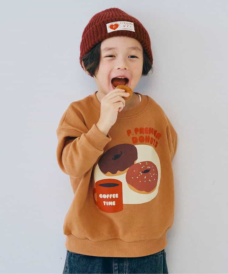 イロチ買いしたいバリエーショングラフィック裏起毛トレーナー