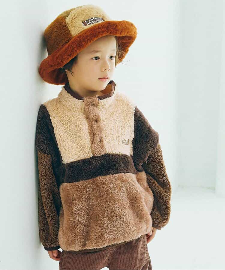 マルチカラー切替ファーフリースプルオーバー