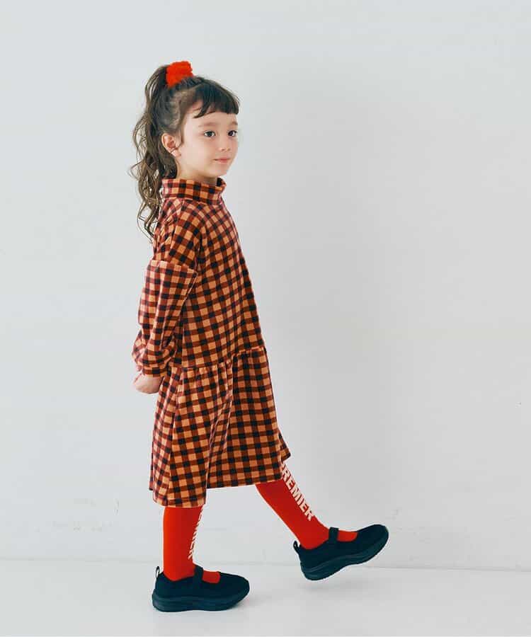 ベロアタッチのメルティ起毛フリースぬくぬくワンピース リンク