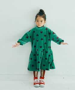 ベロアタッチのメルティ起毛フリースぬくぬくワンピース リンク