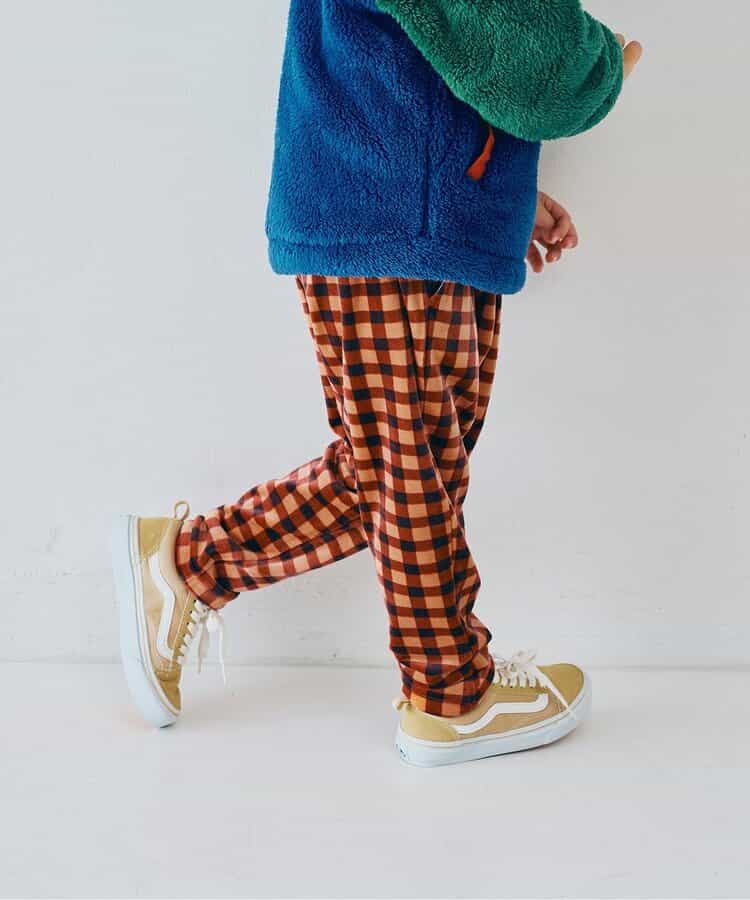 ベロアタッチのメルティ起毛フリースぬくぬくタックパンツ リンク