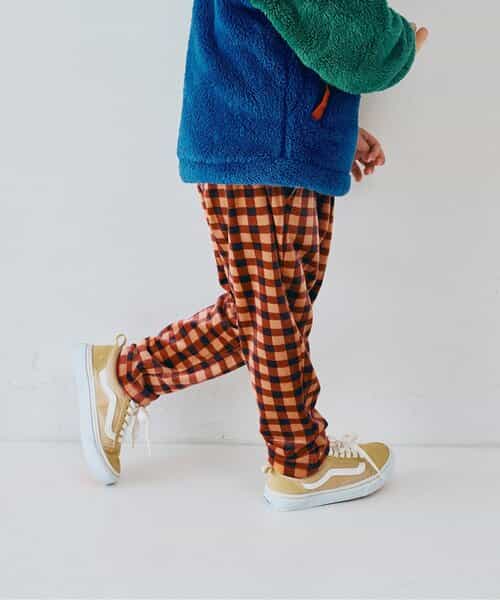 ベロアタッチのメルティ起毛フリースぬくぬくタックパンツ リンク