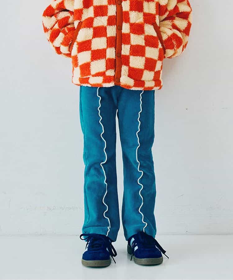 配色メロウストレッチニットコールパンツ