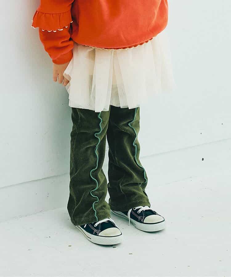 配色メロウストレッチニットコールパンツ