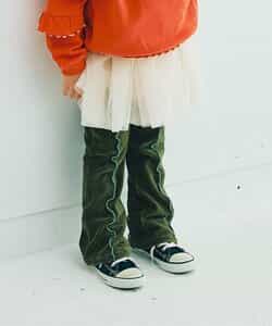 配色メロウストレッチニットコールパンツ