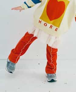 配色メロウストレッチニットコールパンツ