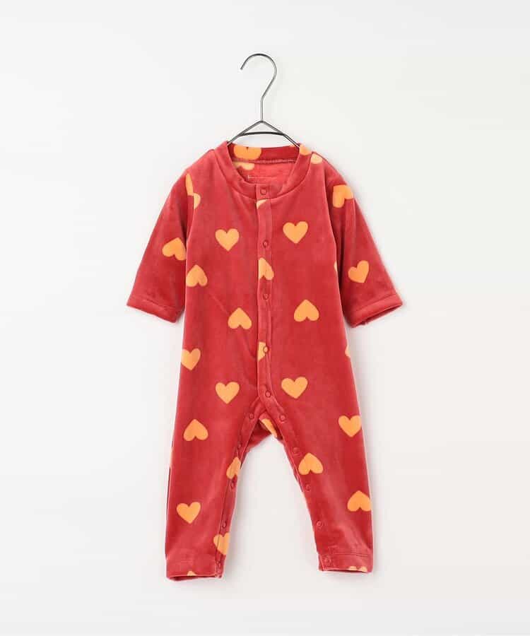 ベロアタッチのメルティ起毛フリースぬくぬくカバーオール リンク