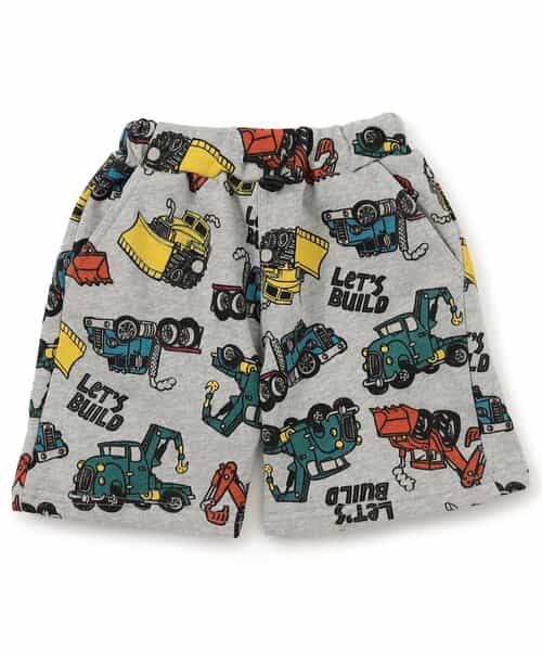 働く車総柄ショーツ  5分丈