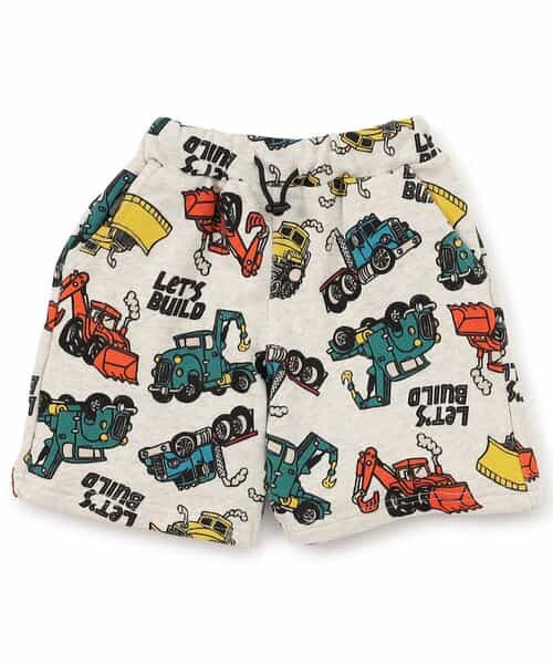 働く車総柄ショーツ  5分丈