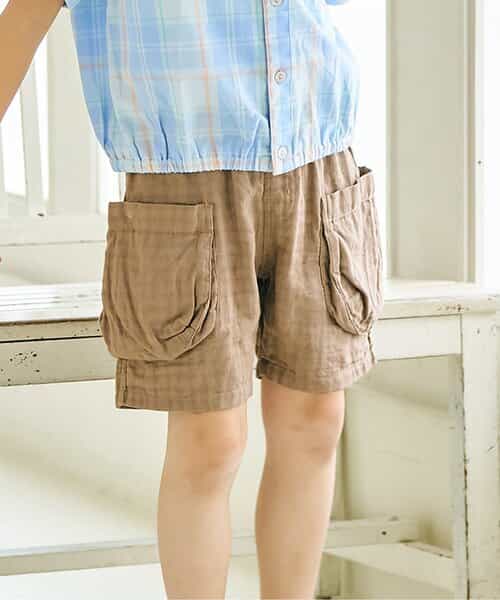 ☆2/5(木)21時～3点10％OFF☆ダブルガーゼサイドポケットパンツ  5分丈