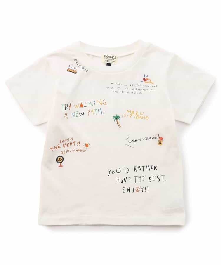 ロゴ×ステッチワークTシャツ