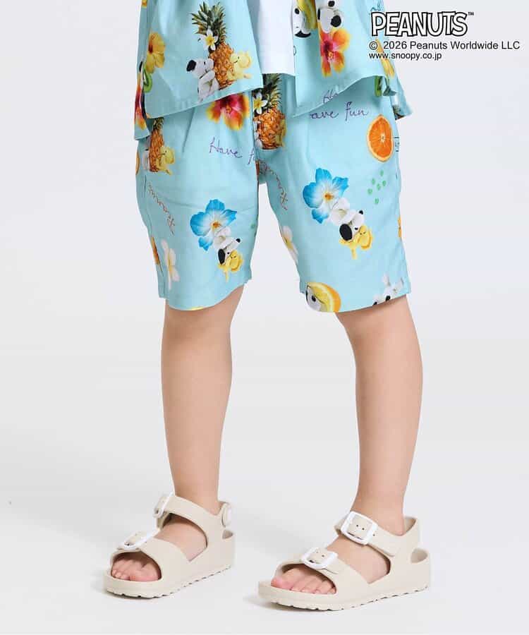PEANUTＳ　MIX ARTアロハショーツ  5分丈