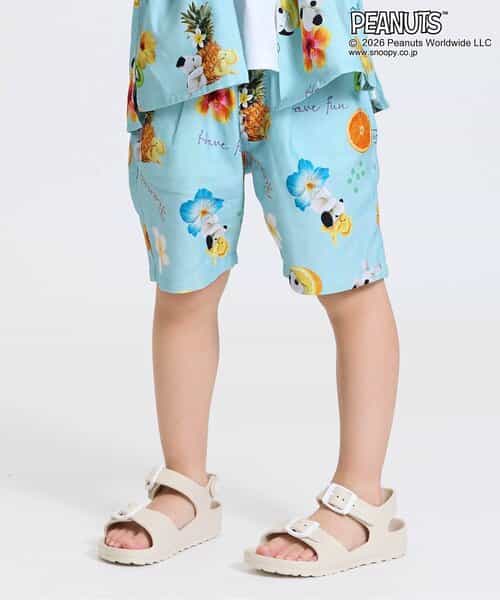 PEANUTＳ　MIX ARTアロハショーツ  5分丈