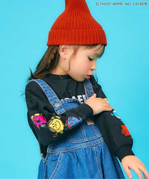 MR.MEN LITTLE MISS　袖ワッペン長袖Tシャツ