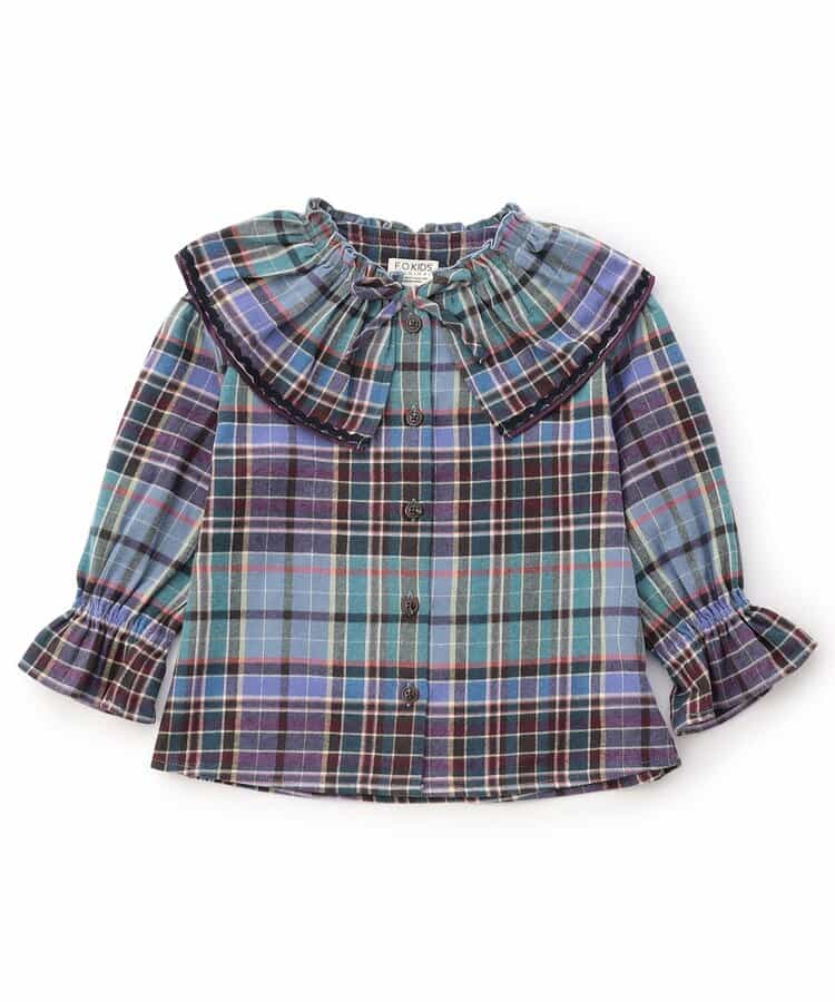 Girls 先染めチェックシャツ